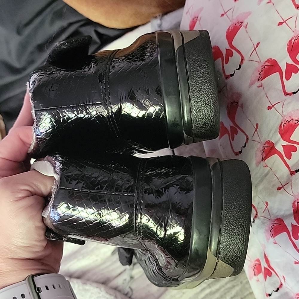 Coach Black Patent looking high top sneakers - Picture 2 of 6